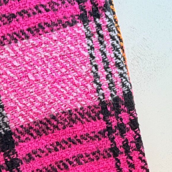 Free People Plaid Blanket Scarf/Wrap-Discontinued-Rare Find-Pink - Picture 4 of 5